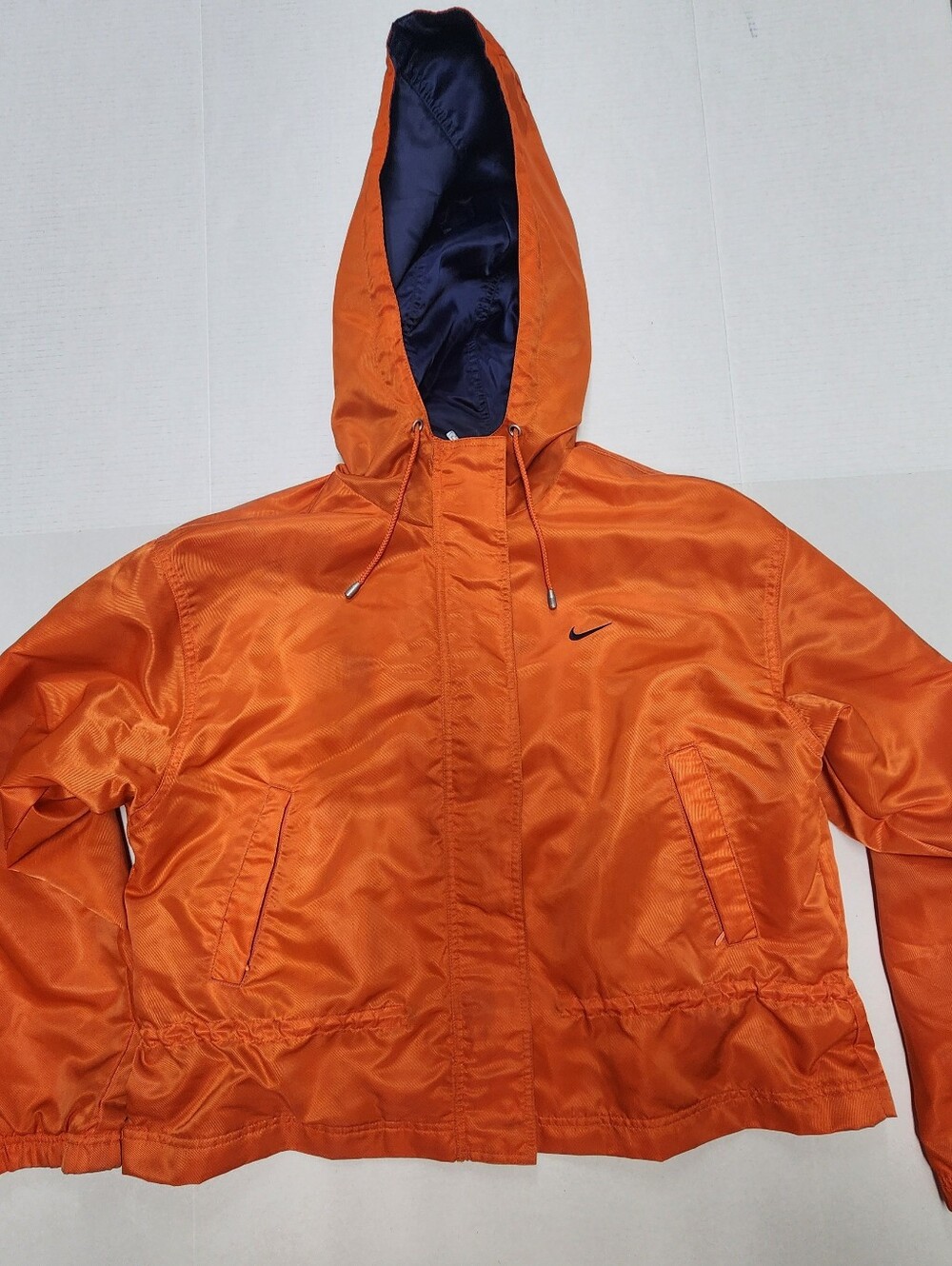Vintage Nike Swoosh Women's Size Large (12-14) Button Zippered Orange Jacket.